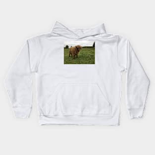 Scottish Highland Cattle Calf 1546 Kids Hoodie